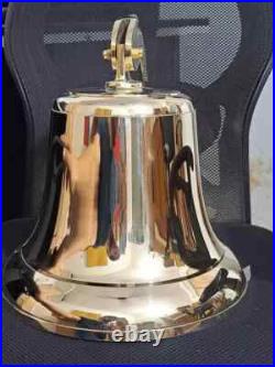 Antique Nautical Big Hanging Door Bell Brass Ship Wall Mounted Bracket Halloween