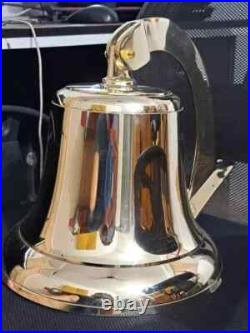 Antique Nautical Big Hanging Door Bell Brass Ship Wall Mounted Bracket Halloween