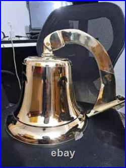 Antique Nautical Big Hanging Door Bell Brass Ship Wall Mounted Bracket Halloween