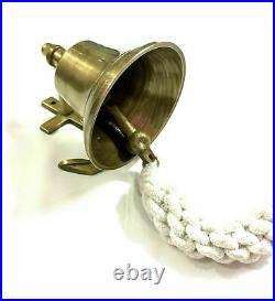 Antique Nautical Brass Anchor Door 3 Bell Décor Brass Wall Hanging Ship Bell