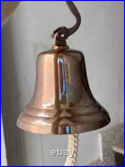 Antique Nautical Hanging Door Bell Brass Ship 11 Big Wall Mounted Bracket Gift