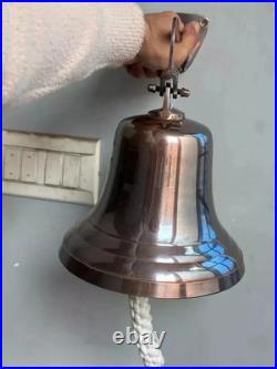 Antique Nautical Hanging Door Bell Brass Ship 11 Big Wall Mounted Bracket Gift