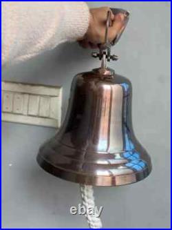 Antique Nautical Hanging Door Bell Brass Ship 11 Big Wall Mounted Bracket Gift