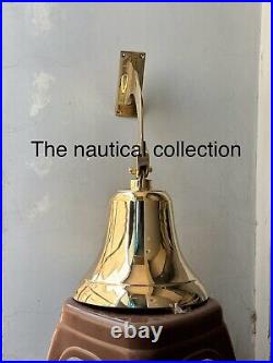 Antique Nautical Hanging Door Bell Brass Ship 12 Dia With Wall Mounted Bracket