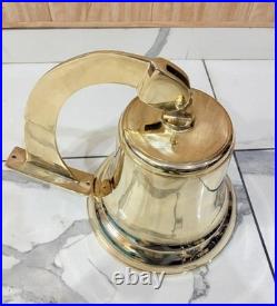 Antique Nautical Hanging Door Bell Brass Ship 18In Big Wall Mounted Bracket Gift