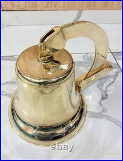 Antique Nautical Hanging Door Bell Brass Ship 18In Big Wall Mounted Bracket Gift