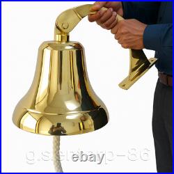 Antique Nautical Hanging Door Bell Brass Ship 18 Big Wall Mounted Bracket