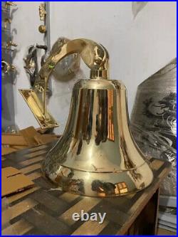 Antique Nautical Hanging Door Bell Brass Ship 18 Big Wall Mounted Bracket