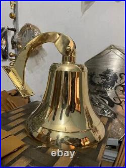 Antique Nautical Hanging Door Bell Brass Ship 18 Big Wall Mounted Bracket