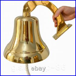 Antique Nautical Hanging Door Bell Brass Ship 18 Big Wall Mounted Bracket