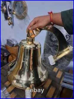 Antique Nautical Hanging Door Bell Brass Ship 18 Big Wall Mounted Bracket GIFT