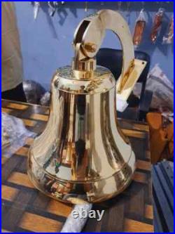 Antique Nautical Hanging Door Bell Brass Ship 18 Big Wall Mounted Bracket GIFT