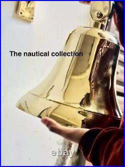 Antique Nautical Hanging Door Bell Brass Ship 18 Big Wall Mounted Bracket GIFT