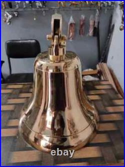 Antique Nautical Hanging Door Bell Brass Ship Big Wall Mounted Bracket GIFT