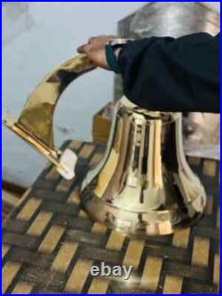 Antique Nautical Hanging Door Bell Brass Ship Big Wall Mounted Bracket GIFT