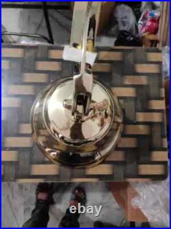 Antique Nautical Hanging Door Bell Brass Ship Big Wall Mounted Bracket GIFT