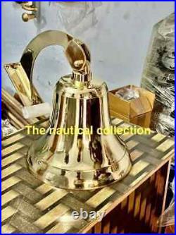 Antique Nautical Hanging Door Bell Brass Ship Big Wall Mounted Bracket GIFT