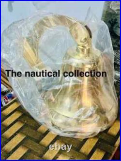 Antique Nautical Hanging Door Bell Brass Ship Big Wall Mounted Bracket GIFT
