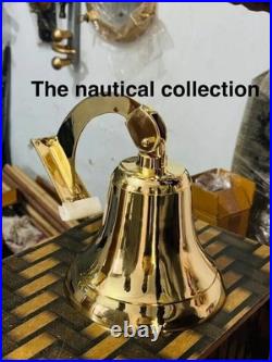 Antique Nautical Hanging Door Bell Brass Ship Big Wall Mounted Bracket Gift