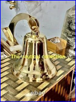 Antique Nautical Hanging Door Bell Brass Ship Big Wall Mounted Bracket Gift