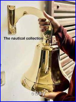 Antique Nautical Hanging Door Bell Brass Ship Big Wall Mounted New Bracket GIFT