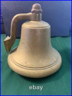 Antique Nautical, Heavy Solid Brass Ship's Bell, 6 with Wall Mount Bracket