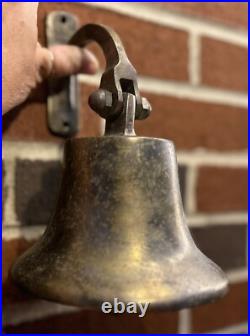 Antique Nautical Solid Brass Bell Large Wall Mount 8 Naval, Marine SNS0223