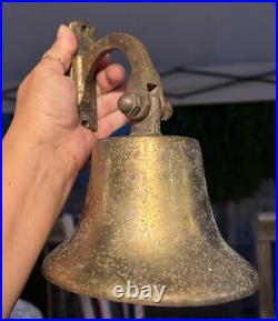 Antique Nautical Solid Brass Bell Large Wall Mount 8 Naval, Marine SNS0223
