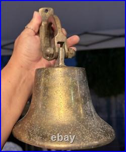 Antique Nautical Solid Brass Bell Large Wall Mount 8 Naval, Marine SNS0223