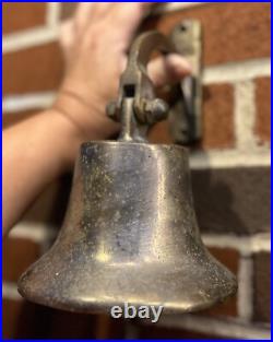 Antique Nautical Solid Brass Bell Large Wall Mount 8 Naval, Marine SNS0223