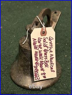 Antique Nautical Solid Brass Bell Large Wall Mount 8 Naval, Marine SNS0223