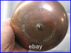 Antique New York City 6 All Brass Signaling School Bell