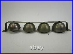 Antique Nickel Over Brass Bells Iron Clappers Horse Sleigh Store Vintage