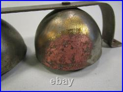 Antique Nickel Over Brass Bells Iron Clappers Horse Sleigh Store Vintage