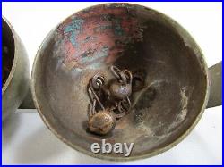 Antique Nickel Over Brass Bells Iron Clappers Horse Sleigh Store Vintage