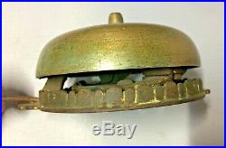 Antique Old Alarm Brass & Cast Bell Patent Date 1876 Fire School Alarm Boxing