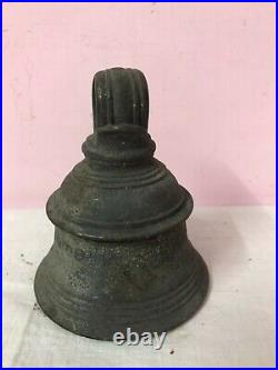 Antique Old Brass Bronze Bell Metal Wall Hanging Bell Vintage Temple Pooja D50