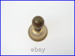 Antique Old Brass Metal Iron Clapper Wood Handle 6 Bell Ringer Dinner