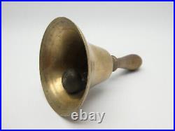 Antique Old Brass Metal Iron Clapper Wood Handle 6 Bell Ringer Dinner