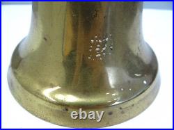Antique Old Metal Brass Wood Handle Dinner School Hand Bell Clapper Ringer