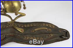 Antique Old Russian Brass Saddle Chime Sleigh Triple Bells