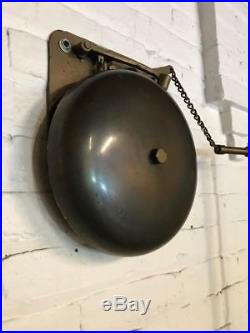 Antique Old School Pull Alarm All Brass Reiter 10 Fire Bell