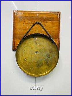 Antique Original Brass Round Vintage Ship Gong Bell with Stick Made In MARK