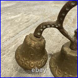 Antique Original Cast Brass Bell Triple Ringer