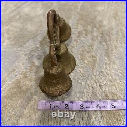 Antique Original Cast Brass Bell Triple Ringer