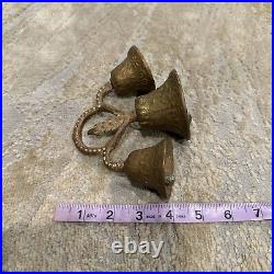 Antique Original Cast Brass Bell Triple Ringer