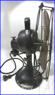 Antique Original GE General Electric Bell oscillator Fan Cast Iron & Brass
