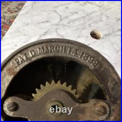 Antique Original Mechanical Door Bell Brass Dome with Mount Bracket, 1890s