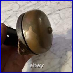 Antique Original Mechanical Door Bell Brass Dome with Mount Bracket, 1890s