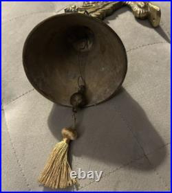 Antique Ornate Brass Dragon Head Monastery Bell